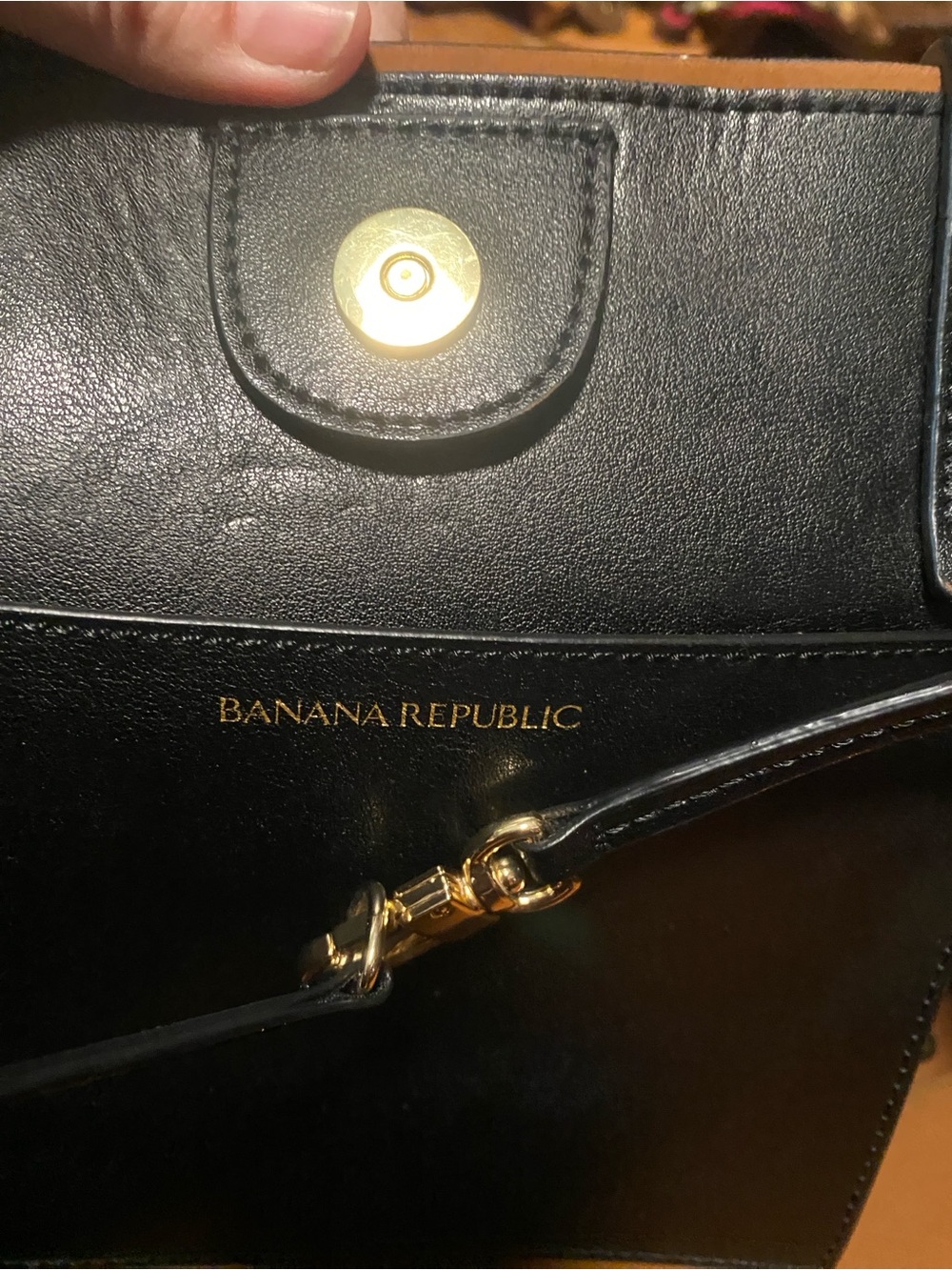 Banana Republic Black Leather Tote with Slim Straps - Picture 2 of 4